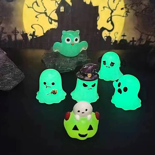 Ny Halloween Ugle Spøgelse Lysende Serie Mikro Landskab Lille O E