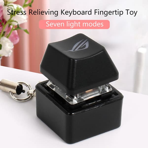Merit +1 Muyu Dekompresjon Nøkkelring Halskjede LED Button Pendan Black one size