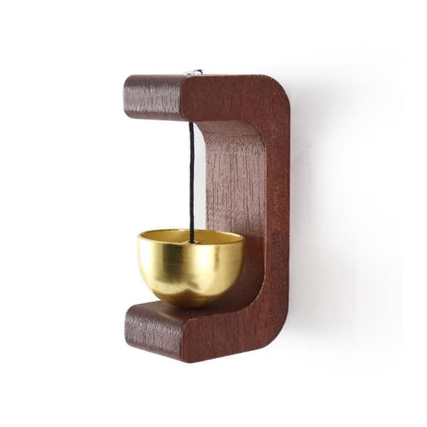 Dopamine dörrklocka i trä med magnetisk mässingsklocka Walnut chimes