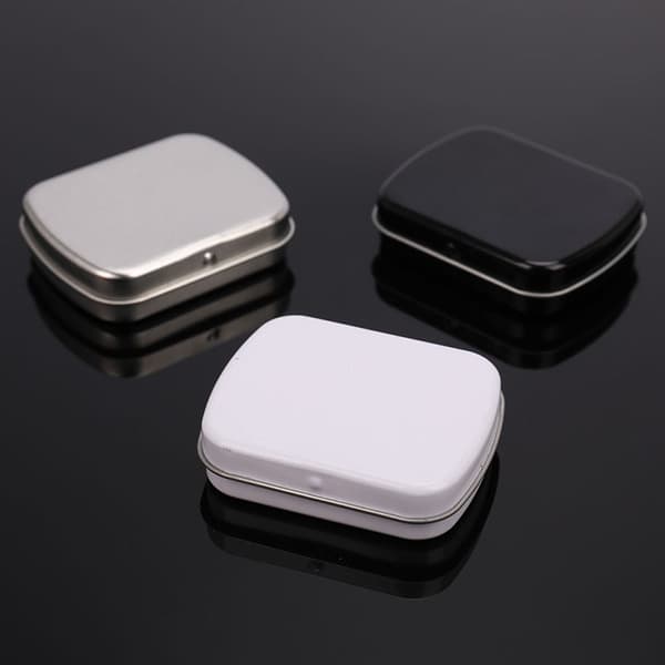 Survival Kit Small Tom Metal Silver Black Flip Oppbevaringsboks Ca Silver