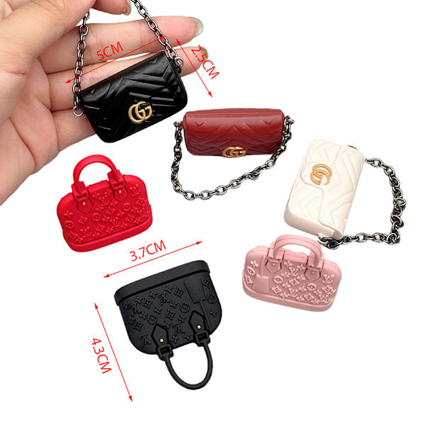 1:12 Dollhouse Miniature Handväska Kedjeväska Axelväska Handväska D white chain bag