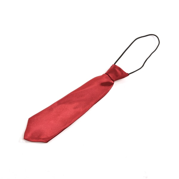 1X Dreng Tie Børn Baby Skole Dreng Bryllup Slips Hals Slips Elasti Wine Red 26.5cm