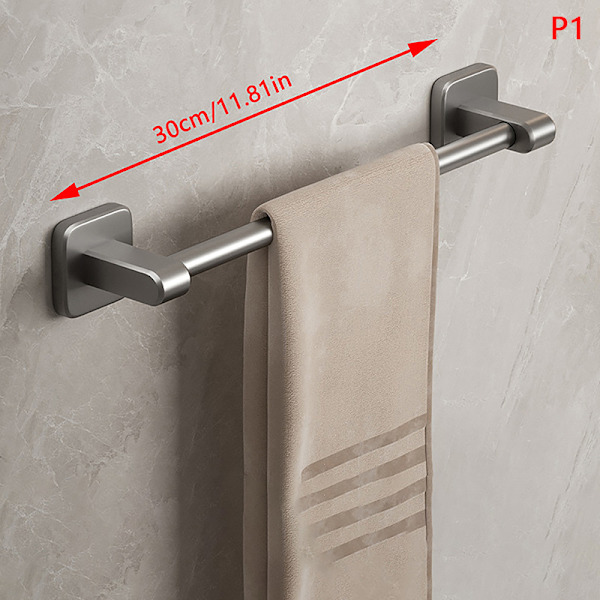 Handdukshållare Utrymme Aluminium Nej Borrning Badrumsarrangörer Sel Silver 30cm