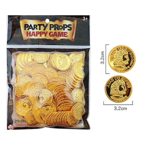 100 stk Poker Casino Chips Mynt Gullbelegg Plast Spansk Tre Gold ONESIZE