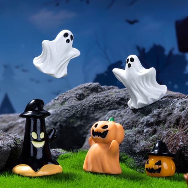 Halloween Græskar Spøgelse Mikro Landskabsfigurer e Små Ornamenter A2
