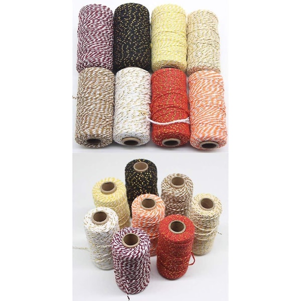 Bakers Twine, 1 rull 109 Yards Cotton Twine Pakkestreng for gave (FMY)
