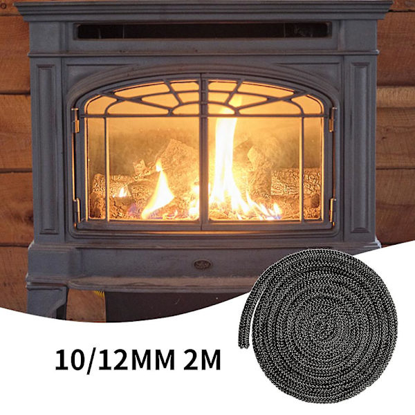 6/8/10/12mm 2m Peis Tetningslist Pakning Ledning Ovnsdør Peis Ledning Høy Temperatur Vedovn Tetningslist Erstatning  (FMY) 8mmx 2m