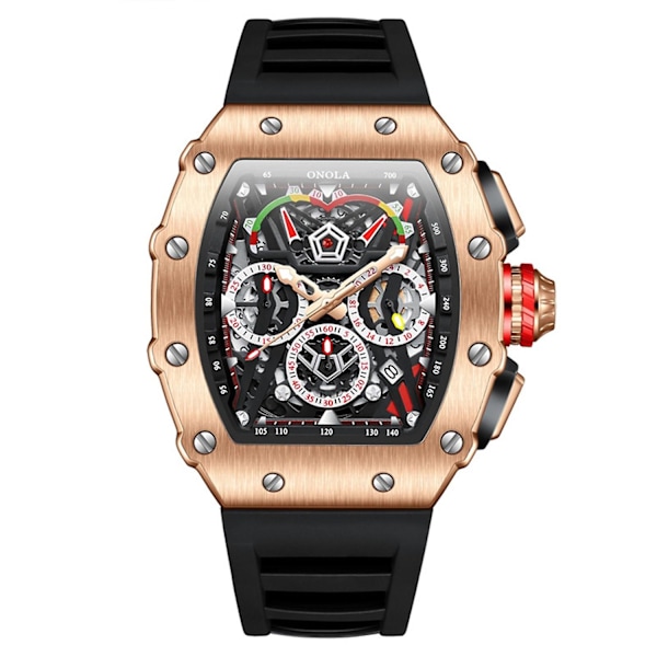 Mænds Kvartsur med Silikonrem - Mode & Business Armbåndsur (FMY) Rose red