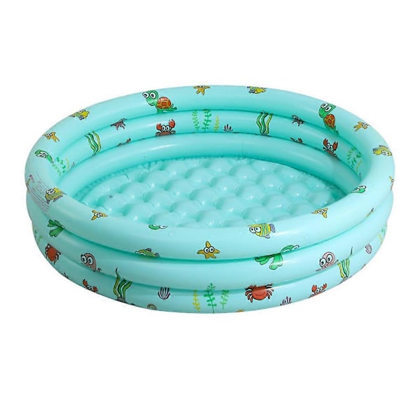 PIAO Uppblåsbar Pool för Barn, Simbassäng, Uppblåsbar 3 Ringar Rund Babyplaskpool för Utomhus och Inomhus, Småbarnspool Bollhav/Fiske/ (FMY) Green 80cm