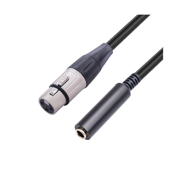 XLR til 1/4 Kabel, Balanced XLR Hun til 1/4 tommer Hun Stereo Audio Adapter, 3 Pin Hun XLR til 1/  (FMY) Black