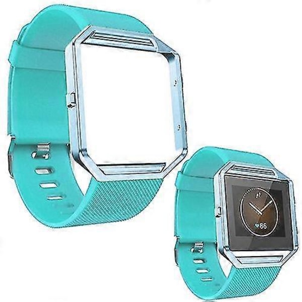 Mjuk Silikonarmband för Klocka, Ersättningsarmband för Sport med Roséguldram för Fitbit Blaze (FMY) Black