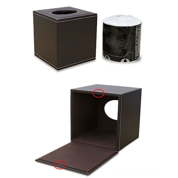 Kudoksenpidike, Moderni Napukkilaatikko, Tekokahvi Nahka Koristeellinen Kudoksenpidike Kotiin Toimistoon -D  (FMY) coffee color