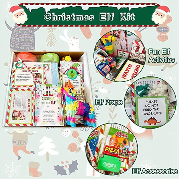 2023 Elf Kit 24 Days Of Christmas, välj bland 24 dagars roliga aktiviteter och tillbehör med vår tomte (FMY)
