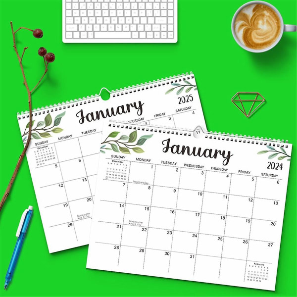 Kalender 2024-25 - 14,5 x 11,4 tum 2024 väggkalender pågår till juni 2025 - Enkel planering med 2024 års kalender (FMY)