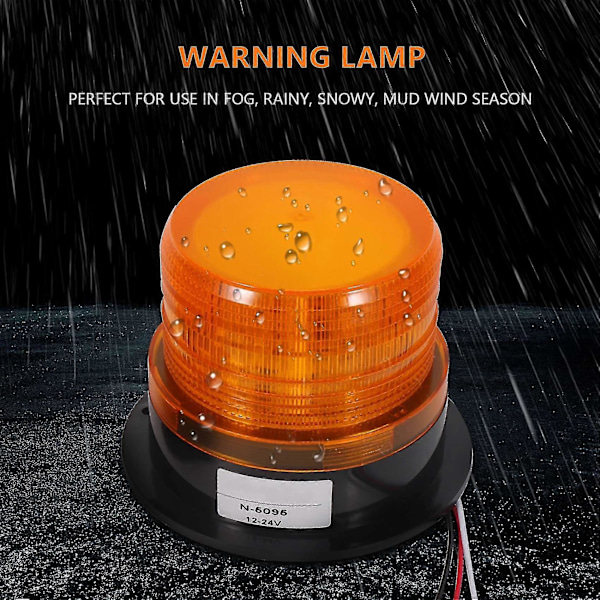 2 X Led Blinkende Advarselslampe Strobe Nødlys Lastbil 12v 24v (FMY)