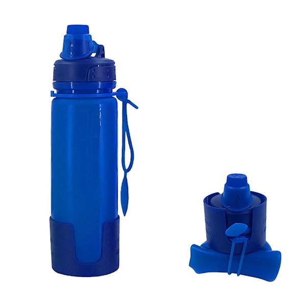 1 st 500 ml Sport Mjuk Vattenflaska Vikbar Flask (FMY) Blue
