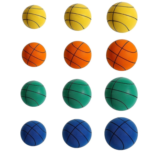 Silent Basketball - Premium-materiale, Silent Foam Ball, Unikt design, Trænings- og spillehjælper (FMY) Green 18cm