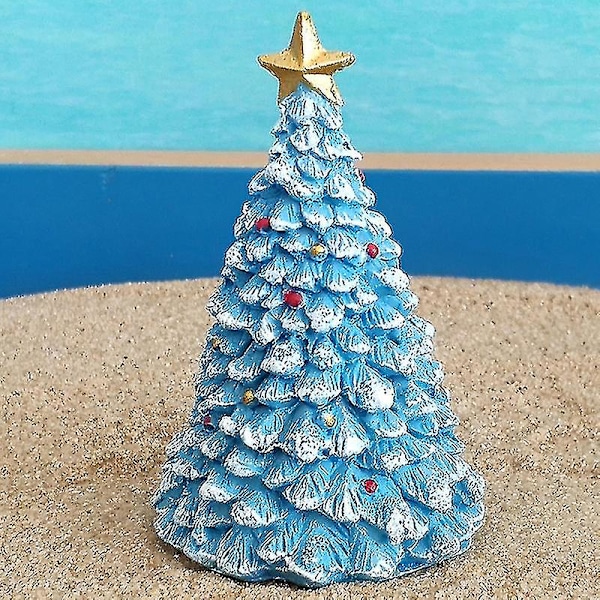 Akvarielandskabe Dekoration Harpiks Håndværk Juletræ Pynt-mxbc  (FMY) Blue