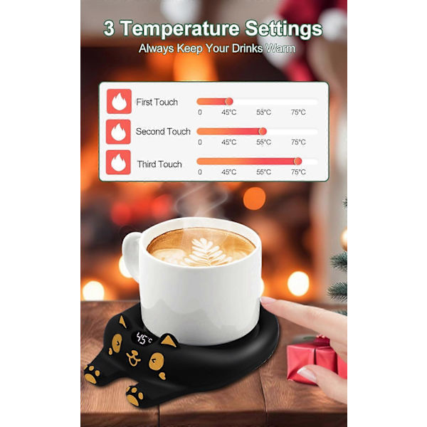 Kaffekoppvärmare för skrivbord, Smart dryckeskoppvärmare med 3 temperaturinställningar, Kaffevärmare för kaffeälskare, Perfekt (FMY) pink