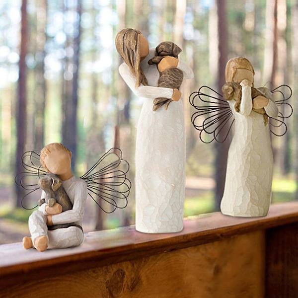 Äiti ja poika -hahmo Koti-koriste Resin käsityöt Isä ja lapset Veistos Koriste Pöytä Famil (FMY) As shown