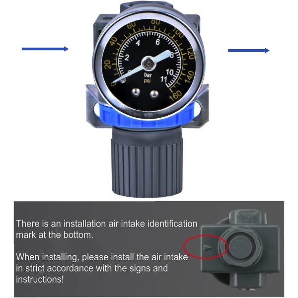 New Pressure Reducing Valve For Compressed Air Compressor, Pressure Range (0-10 Bar), 1/4 Inch