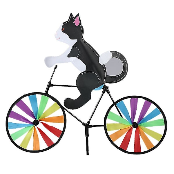 Tuulimylly lelu puutarha tuulipyörittäjä tuulimyllyt kissa koira pyörä sateenkaari tuulipyörä tuulimylly ulkolelu sisustus  (FMY) Black Cat