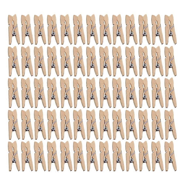 100 kpl Mini-pyykkipoikia Valokuvakiinnike Mini-vaatteet Puu Puiset pyykkipojat Puinen askartelukiinnike Puuvalokuvapidikkeet (FMY) 4.8X0.7CM