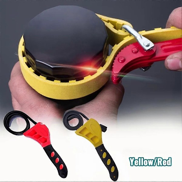 Korkstropp Krukkeåpner Justerbar Flaske Krukkeåpner for Svake Hender Ergonomisk Krukke-Griper for Hjemmekjøkken (FMY) Red 8 inch