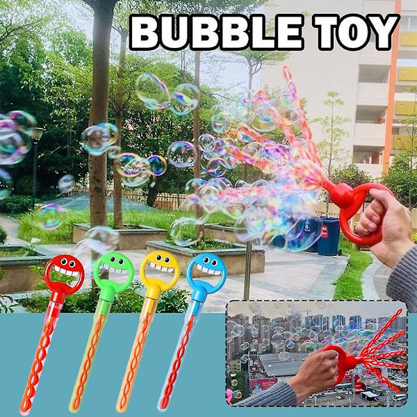 32-reikäinen hymyilevä saippuakuplapuikko saippuakuplatäyttöpakkauksella, lasten saippuakuplapuikko lelu (FMY) 5 packs bubble liquid