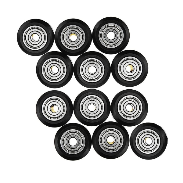 12 stk 3D-printermodelltrinser V-spor Pom-trinse Plastmodellkulelager V-lager Passiv trinse 3D-printerrull, Cr-10, Cr-10s  (FMY)