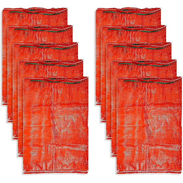 13.78\" x19.69\" 10 stk. Løkposer i netting, Store gjenbrukbare nettingposer for grønnsaker, hengende, 35*60cm (FMY)
