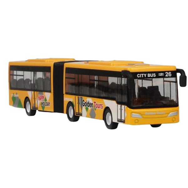 1/32 Bussmodell Leksaker Simulering för Nybörjare Tonåringar Vuxna Barn Gul (FMY)