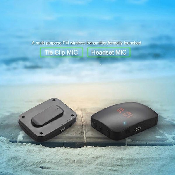 Trådløs Mikrofon FM Radio Sender Headset Krage Turistguide Clip-On MIC JIKAIX