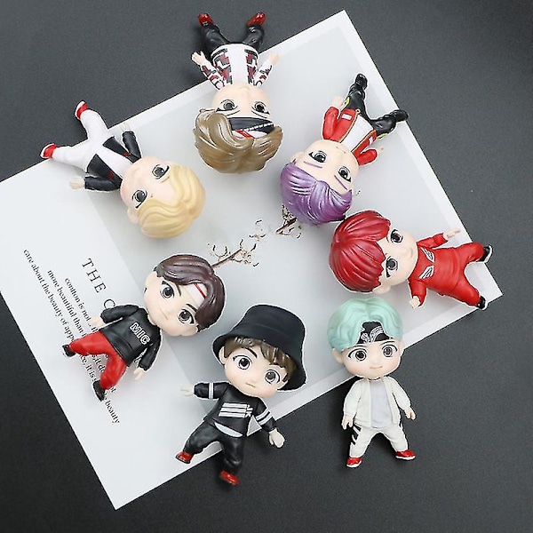 7 st/1 set Koreanska Bts Figuriner Samling Medlemmar Handgjorda Bordprydnader Dockor (FMY) Standing Style