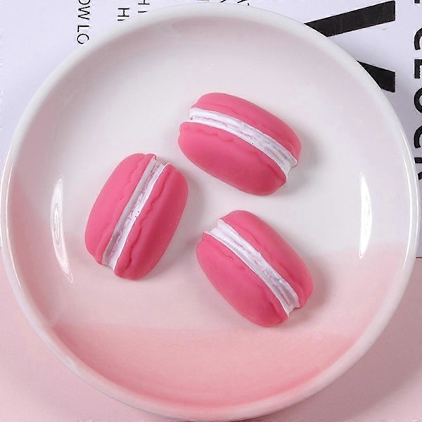 Simulerte Makronkaker Kunstig Harpiks Matleker 10 stk Falsk Matmodell (FMY) Pink