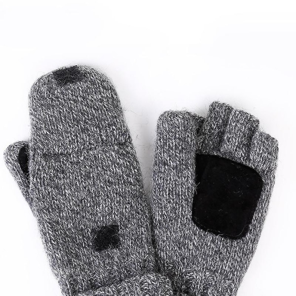 Talvella neulotut sormettomat hanskat, vaihdettavat cover , läppäpäällinen miehille, naisille (FMY)