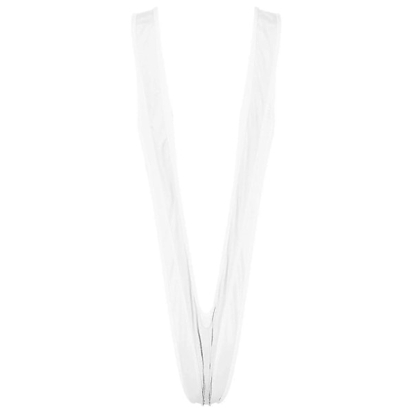 Monokini Baddräkt i Ett Stycke för Män, Enfärgad Djup V-ringad Bodysuit Mankini Badkläder Strandkläder (FMY) One Size White