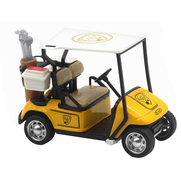 Golfvogn Model Legetøj 1:36 Træk Tilbage Golfvogn Legering Børns Simulerings Samling Legetøjsbil (FMY) Yellow