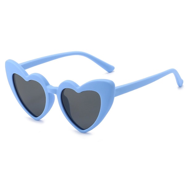 Barnsolglasögon Silikonpolariserade glasögon Barnsolglasögon Hjärta Solglasögon----blå (FMY)