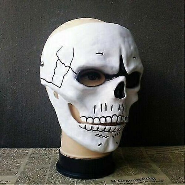 Skull Mask White Day Of The Dead Spectre James Fancy Costume Bond Accessory  (FMY)