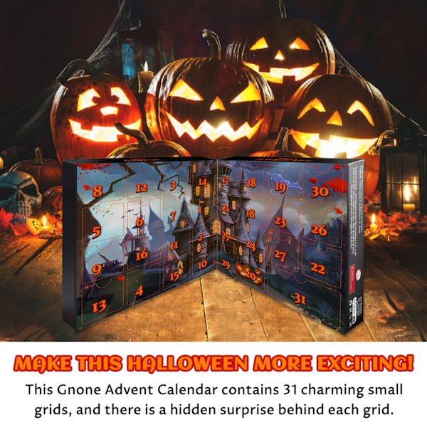 Halloween Nedtelling Adventskalender - Unikt Design Som Gir Deg Følelsen Av Festivalen Når Du Åpner Den - Dekorasjon For Familien (FMY) Black