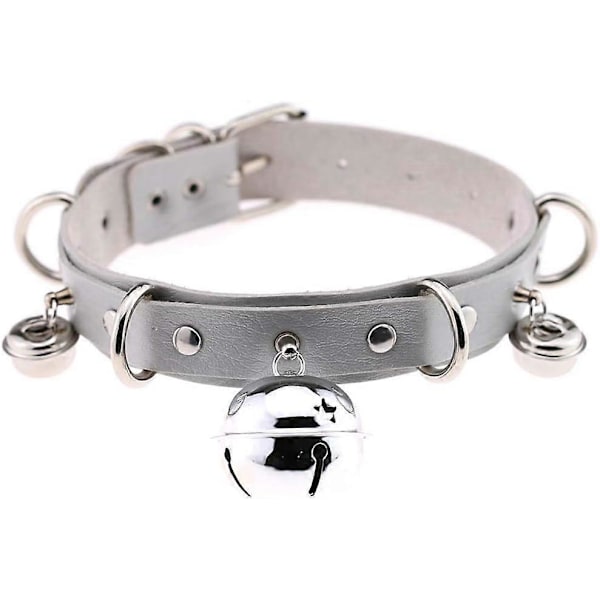 Fuskpäls Kattöron Hårklämma Fluffig Varg Räv Lång Svans Kostym Halloween Party Halsband Cosplay Set (Grå-Svart) (FMY)