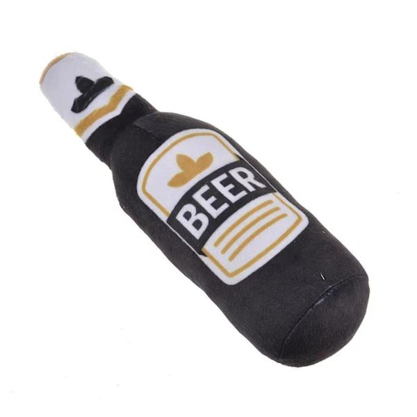 Koirille Pehmeät Lelut, Ääntä Tekevä Tulostettu Olutpullon Muotoinen Leikki, Koiran Purenta Kestävä Hampaiden Puhdistus Purulelu Lemmikkieläimille (FMY) Orange Beer