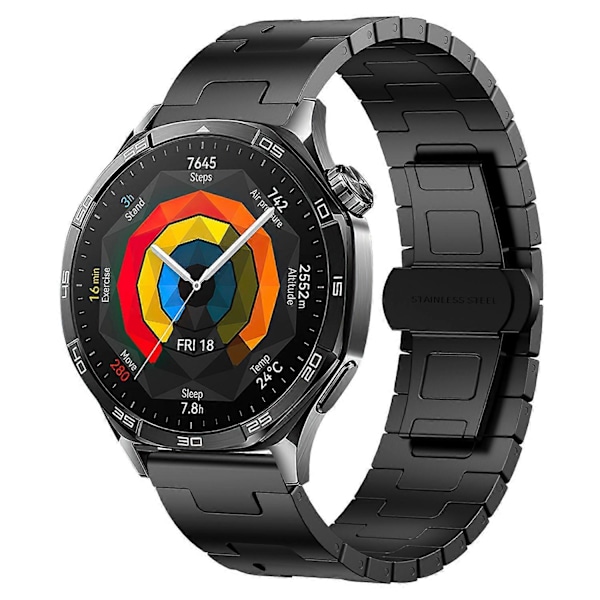 Titanium Alloy Rem til Huawei Watch GT 5 Pro / GT 5 / GT 4 46mm Universal 22mm Metal Urrem - B  (FMY) Multicolor Black