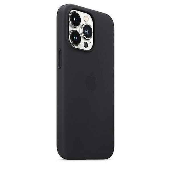 Silikon Telefon Cover til iPhone 13 Pro Læder Telefon Cover med Magsafe (FMY) Midnight Black