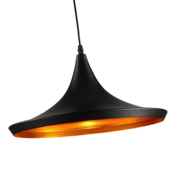 Pendellampe i retrostil Taklampe Hengende lysekrone for gang (FMY) Trumpet Black17x36cm