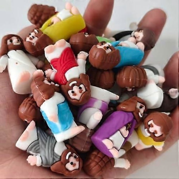 2024 Jesus Adventskalender 24 Mini Figurer Jesus Statyer för Barn Julgåva (FMY) C