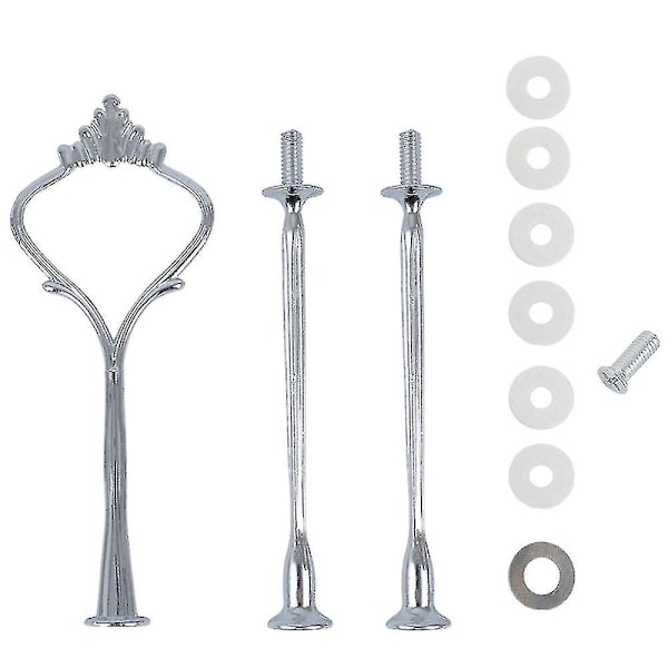 10 Sett Kake Stativ Beslagsett Lagdelt Brett For 3 Lags Kake Stativ Holder Hardware (FMY) Silver