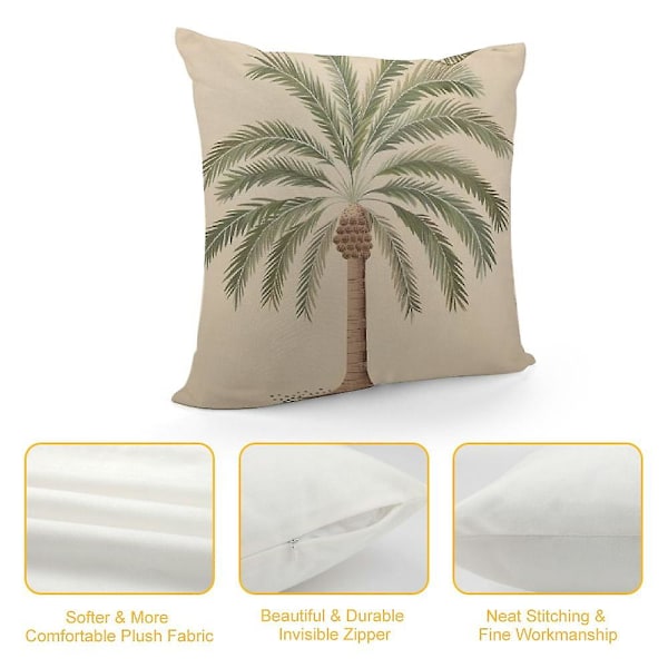PillowKhaki Trooppinen kookospalmu tyynynpäällinenKoristetyyny sohvalle sängylle tuolille ulkotiloihin zx53  (FMY) 18x18in 45x45cm