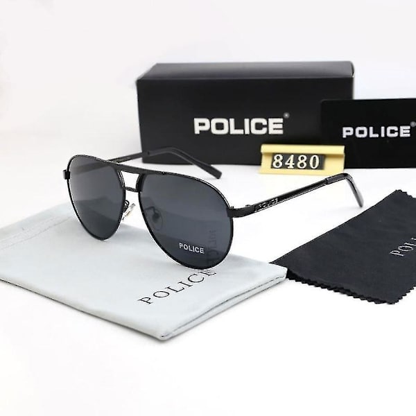 Poliisi Miesten Polaroid Uv400 Aurinkolasit Aviator Lasit Ajo Lasit  (FMY) Black